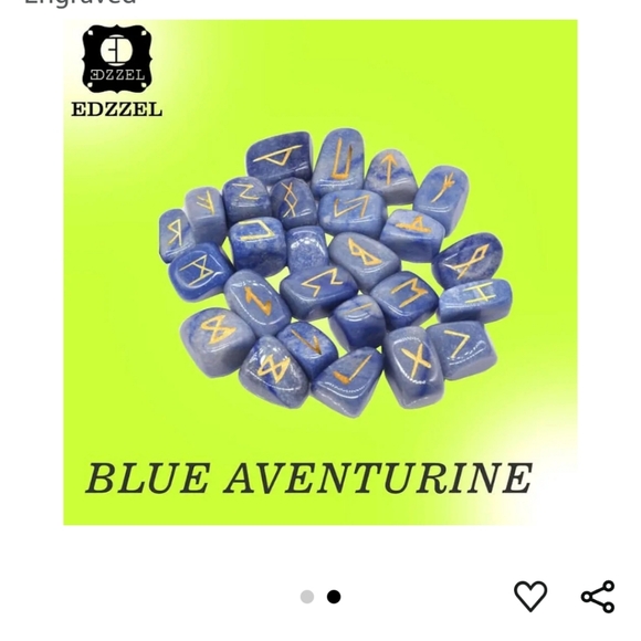 Blue Aventurine Runes & Moon Phases Alter Cloth - Picture 5 of 6